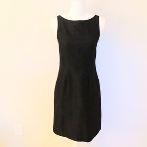 Theory Dress Navy Blue Textured Floral Shift Design